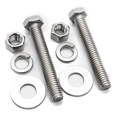 (5 Sets) 5/16-18x4 Stainless Steel Hex Head Screws Bolts, Hex Machine Nuts, Fender Flat Washer& Split Lock Washers, 18-8 (304) S/S, Fully Threaded by Bolt Fullerkreg - size: (5 Sets) 5/16x4"