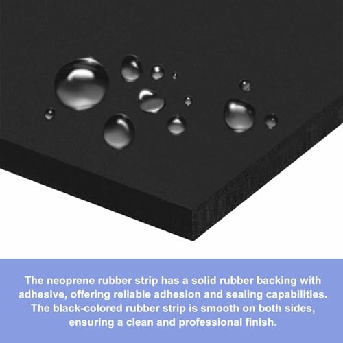 MECCANIXITY Adhesive Neoprene Rubber Strips Sheet Thick - color: Yellow, size: 4" x 118" x 0.12"