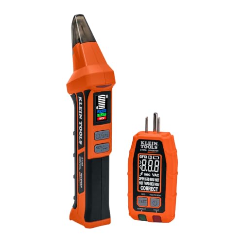 Klein Tools ET350 4-in-1 Digital Circuit Breaker Finder, Outlet Fault Detector, Non-Contact Voltage Tester, GFCI Tester, Learn and Locate Mode, Backlit LCD, LED Work Light - color: 4-in-1 Circuit Breaker Finder