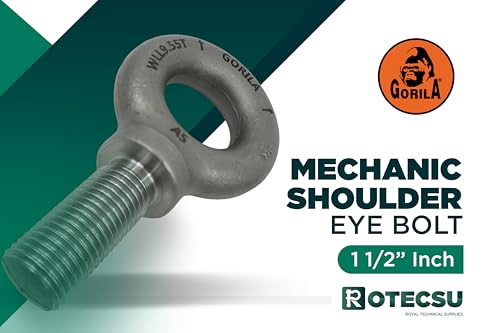 GORILA Lifting Mechanical Shoulder Eye Bolt | 1 1/2" - 6 x 3 1/2" | 21050 LBS (9,55 Ton) | Safety Factor 4:1 | Since 1989 - size: 1 1/2" - 6 x 3 1/2"