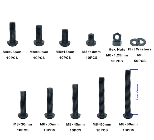 Metric M8 Nylon Black Phillips Pan Head Screw Nut & Flat Washer Kit - color: M8-Black