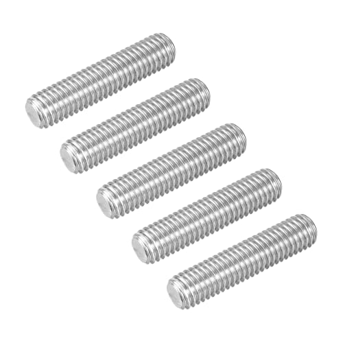uxcell 5Pcs M8-1.25x35mm Fully Threaded Rods, Threaded Rods Bar Studs, 304 Stainless Steel Long Thread Screws Hardware for U-Bolts, Anchors, Clamps, Hangers, Silver - size: M8-1.25x35