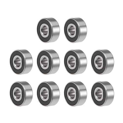 TOP-VIGOR 10Pcs 1603-2RS Deep Groove Ball Bearings, Z2 5/16 Inch x 7/8 Inch x 11/32 Inch Double Sealed Industrial Bearings, Chrome Steel Skateboard Bearings for Electrical Instrument Equipment - size: 1603-2RS, 5/16″x7/8″x11/32″