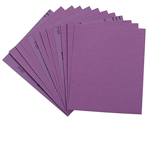 Sandpaper 120 Grit, Wet Dry Sanding Sheets 9 x 11 Inch, Advanced White Fused Alumina Abrasive Sander Paper for Wood Furniture Finishing, Metal Sanding, Automotive Polishing,12-Sheets - style: 120 Grit
