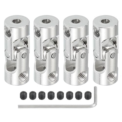 PATIKIL Rotatable Universal Steering Shaft 2mm to 3mm Inner Dia, 4 Pcs U Joint Shaft Coupling U Joints Coupler Connector Accessories with M4 Screws for Motor Model Robots - size: 2mm to 3mm