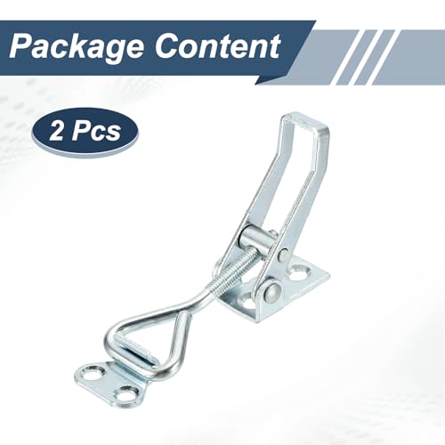 HARFINGTON 2pcs Adjustable Toggle Clamp M5 x 27mm 220lbs Holding Capacity 4001 Style Quick Release Pull Latches Clamps Hasp for Smoker Lid Jig Tool Box Case, Silver - color: Silver, size: M5 x 27mm + 220lbs