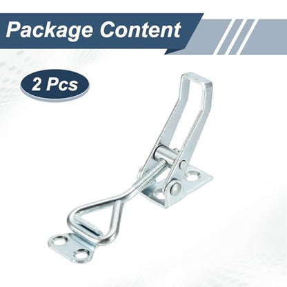 HARFINGTON 2pcs Adjustable Toggle Clamp M5 x 27mm 220lbs Holding Capacity 4001 Style Quick Release Pull Latches Clamps Hasp for Smoker Lid Jig Tool Box Case, Silver - color: Silver, size: M5 x 27mm + 220lbs
