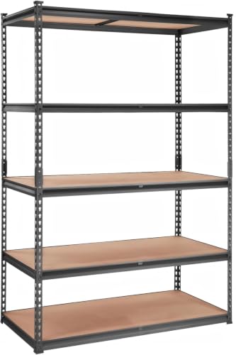 GarveeTech Heavy Duty Garage Shelving Unit, 48 in L x 24 in D x 72 in H - color: Black, size: 48" L x 24" W x 72" H