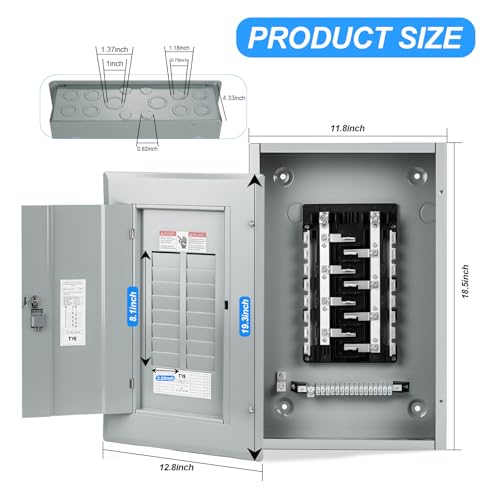 THQL Circuit Breaker Panels,16-Space, 125A Circuit Breaker Distribution Box, 120V/240V Circuit Breaker Electrical Enclosure,Indoor Main Lug Load Center - style: 16 SPACE