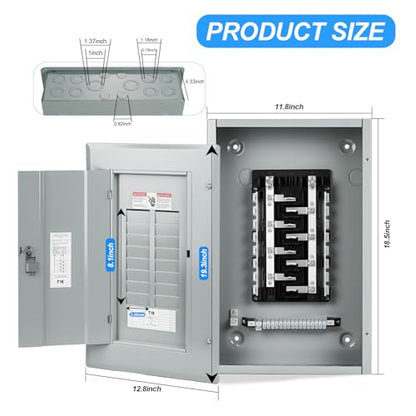 THQL Circuit Breaker Panels,16-Space, 125A Circuit Breaker Distribution Box, 120V/240V Circuit Breaker Electrical Enclosure,Indoor Main Lug Load Center - style: 16 SPACE