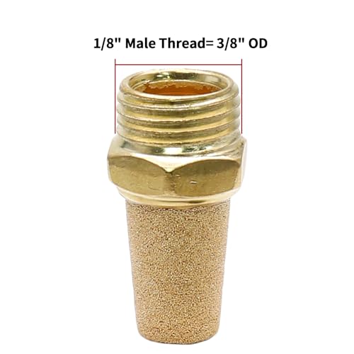 Zorfeter Pneumatic Brass Exhaust Muffler Filter, 1/8" NPT, 10pcs - size: 1/8"Male