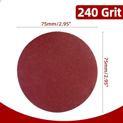 Uenhoy 100 Pcs 3" Sanding Discs 240 Grit Hook Loop for Woodworking - style: 240 Grit
