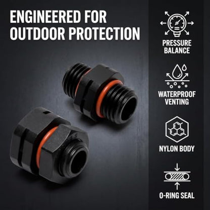 4Pcs Dustproof Waterproof IP68 Breather Screw Air Vent – M12x1.5 Pressure Reducing Valve, Lighting Breather Plug for Moisture and Pressure Control, Venting Screw for Outdoor Electrical Enclosures