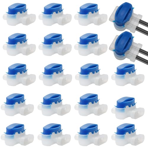 Uenhoy 20 Pcs 3 Way Waterproof IDC Wire Connectors 22-14 AWG Self-Stripping