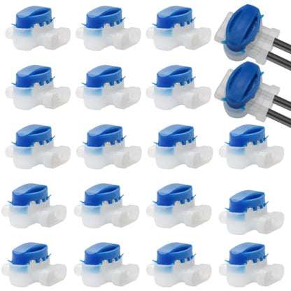 Uenhoy 20 Pcs 3 Way Waterproof IDC Wire Connectors 22-14 AWG Self-Stripping