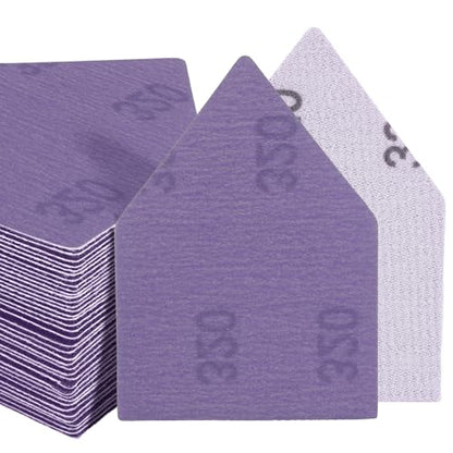 POLIWELL Triangle Sanding Sheets 50-Piece 90x65mm Ceramic Alumina - size: 320 Grit