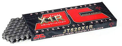 JT Chain JTC520X1R3102DL (520 Series) Black Steel 102 Link Heavy Duty X-Ring Chain with Connecting Link - color: Black Steel, size: 102-Links