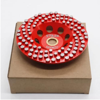 5” Concrete Grinding Wheel, Diamond Grinding Cup Wheel for Marble Granite, Angle Grinder Cup Wheel Fits 7/8-5/8 Inch Arbor, 16/20 Coarse Grit, Dot Segment - style: 5''