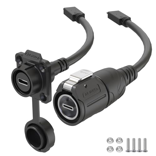 CNLINKO LP-16 Type-C 3.1 Industrial Waterproof Connector IP67 Circular Aviation Plug High-Speed Data Transfer with 1M Cable - style: Plug Socket with 1M Cable/PBT Socket