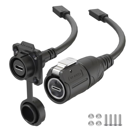 CNLINKO LP-16 Type-C 3.1 Industrial Waterproof Connector IP67 Circular Aviation Plug High-Speed Data Transfer with 1M Cable - style: Plug Socket with 1M Cable/PBT Socket
