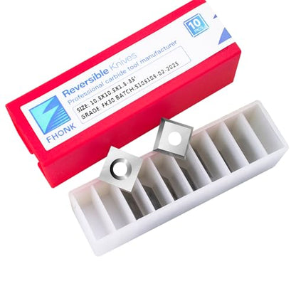 10.5mm Square Straight Carbide Cutters, for Woodturning Replacement Cutter Knives, Fits Spiral, Helical Planer Cutter, Wood Lathe Turning Tool, 10-Piece (10.5x10.5x1.5-35°) - size: 10.5x10.5x1.5-35°