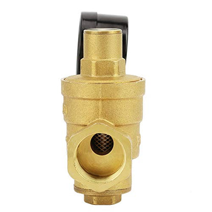 Water Pressure Regulator, Adjustable Brass Valve with Flow Meter Pressure Reducing Valve 3/4 Inch DN20 Thread for Homeowners Plumbers Residential Commercial Water Systems