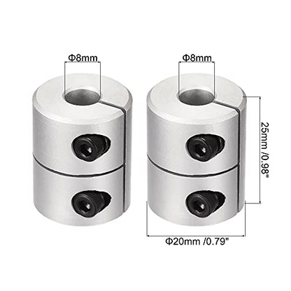 uxcell 2pcs 8mm to 8mm Shaft Coupling 25mmx20mm Coupler Aluminum Alloy - size: 8mm x 8mm