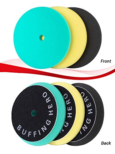 3pcs Polishing Pads for Orbital Sander, Orbital Buffing Pads Hook and Loop Foam Buffer Pad Set for Cutting, Compounding, Polishing and Waxing (5 inch) Almohadillas de pulido para lijadora Orbital - size: 5 inch