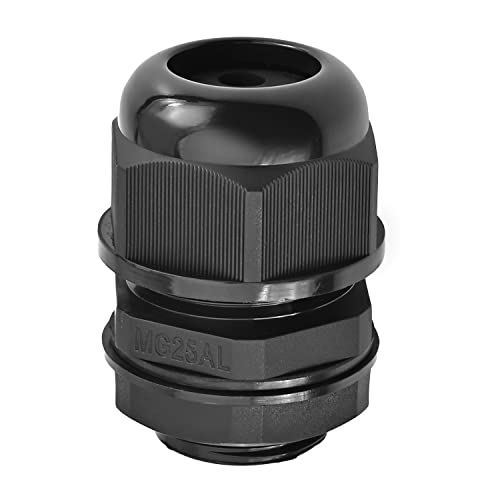 Fielect M32 Cable Gland 2 Holes Waterproof Nylon Joint Adjustable Locknut for 5-10mm Dia Wire 1Pcs - color: 2 15mm 32mm