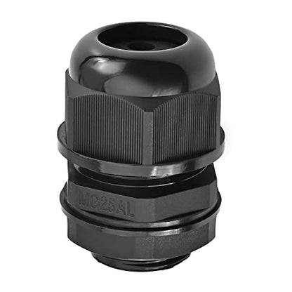 Fielect M32 Cable Gland 2 Holes Waterproof Nylon Joint Adjustable Locknut for 5-10mm Dia Wire 1Pcs - color: 2 15mm 32mm