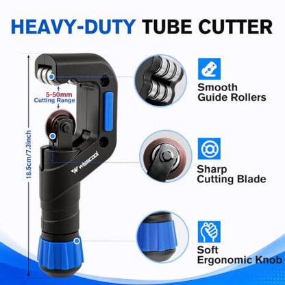WISSCOOL Tube Cutter Set, 1/8"-2" OD Pipe Cutter Kit 4 in 1 - color: Blue, size: 4 in 1 Set