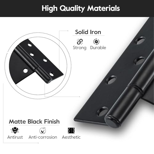 HOME MASTER HARDWARE 10" Heavy Duty Gate Hinges, 4 Pack T Strap Hinges - size: 10 in-4 Pack