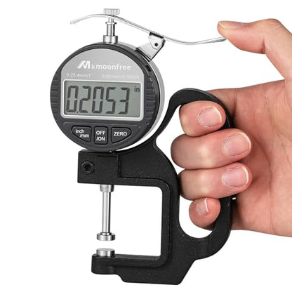 Digital Thickness Gauge 1inch, 0.00005"/0.001mm Resolution
