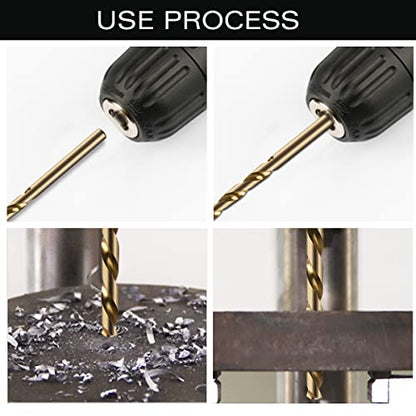 Narwhal 5/64 Inch Cobalt Drill Bits (13 Pack - Industrial Grade M35 Cobalt) 1-7/8" Length & 135 Degree Split Point for Drilling Into Metal, Hardened & Stainless Steel, Cast Iron, & More! - size: 5/64 in
