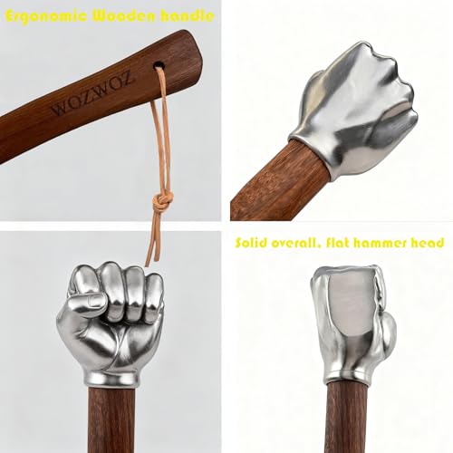 Fist Hammer Tool 2 Lbs Iron & Stainless Steel With Wooden Handle - style: Fist
