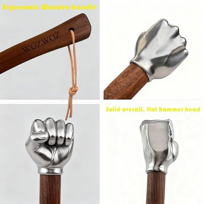 Fist Hammer Tool 2 Lbs Iron & Stainless Steel With Wooden Handle - style: Fist