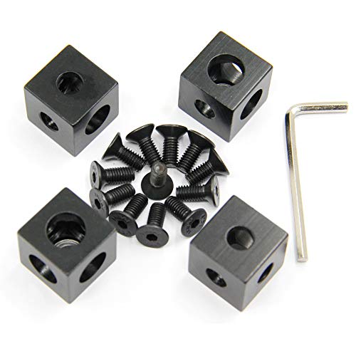 4PCS Black Corner Bracket Cube (20x20x20mm) for 6mm Slot Aluminum Extrusion Profile 2020 Series (Cube Corner) - style: Cube Corner