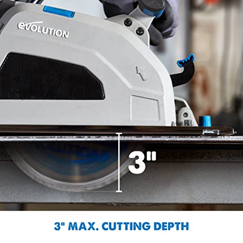 Evolution S210CCS Metal Cutting Circular Saw | 8-1/4" Blade | Cuts Steel Clean & Cool | Adjustable 3" Depth | Chip Collector | No Heat Burr or Sparks | High Torque Motor | TCT Blade Included - size: 8-1/4"