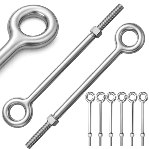 6 Pcs Eye Bolt with Nuts 3/4''x12 Hot-Dipped Galvanized Lifting Ring Bolt