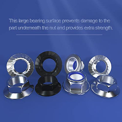 M10x1.5 Flange Serrated Nut 15PCS ROARADE Hex 304 Stainless Steel Nut (M10x1.5 304 15 PCS) - size: M10x1.5 304 15 PCS