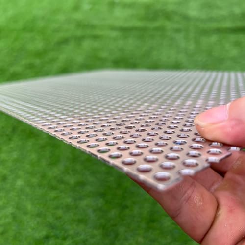 Aluminum Perforated Metal Sheets 16"x10" 16 Gauge Expanded Metal Mesh Aluminum Opening 1/5" 0.2 inch (About 5 mm) Perforated Steel Sheet Aluminum Mesh Screen Decorative Metal Mesh - size: 16" X 10"