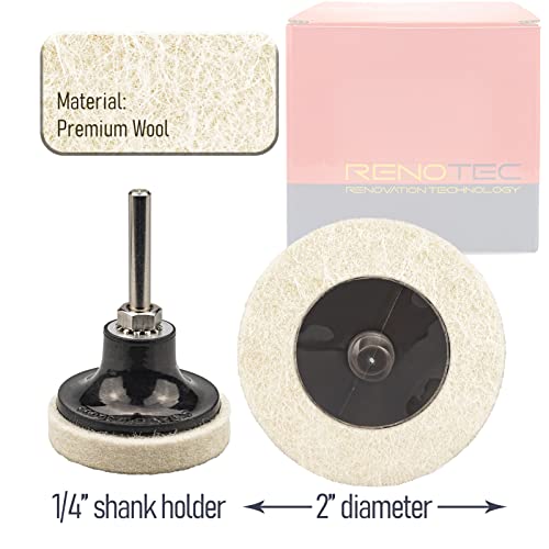 40 Pcs 2 Inch Wool Disc, Premium Compress Wool, Cleaning & Polishing, on Metal Polishing, 1 Pc Holder Include - style: Wool Disc