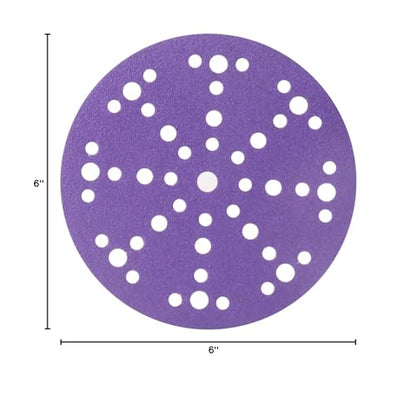 6 Inch 49 Hole Sanding Discs 150 Grit Purple Ceramic Hook and Loop Film - style: 150