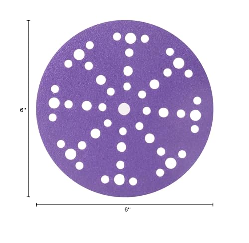 6 Inch 49 Hole Sanding Discs 80-220 Grit 50 Pcs Ceramic Sanding Discs - style: MIX1