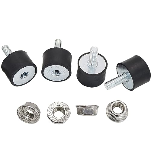 4Pcs M8 30x20mm Rubber Isolator Mounts Single Stud Shock Absorber - size: M8,VD30*20+G8*23