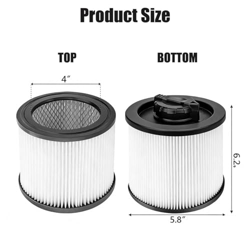 DXVC4001 Cartridge Filter Replacement Fit for DEWALT DXV04T DXV05P DXV05S DXV08S DXV06G 4-5 Gallon Wet Dry Shop Vacuums, Washable and Reusable(2 Pack) - size: DXVC4001 2 Pack