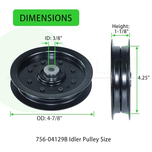 753-08171 Idler Pulley for Cub Cadet 42" 50" RZT 50 LTX1040 Deck - color: A06 1x756-04129B Black