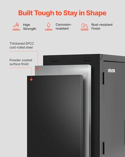VEVOR Metal Wall Cabinet, 30W x 12.01D x 30H Inch, Steel Floating Hanging Storage Cabinet with Locking Doors and Adjustable Shelf for Garage, Basement, Kitchen, Warehouse Assembly Required, Black - size: Foldable 30" Open Grid