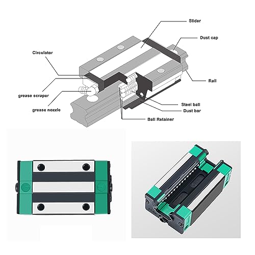 HGH15CA Linear Slider Bearing, 2pcs HGH15CA Square Bearing Slider Block, for HG15 High Assembly CNC Linear Guide for CNC Machines. - size: HGH15CA, style: Standard slider