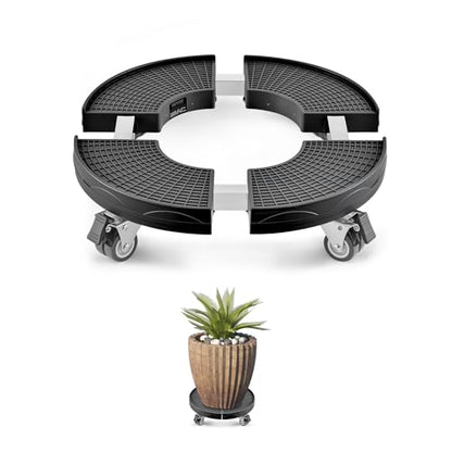 VEVOR Trash Can Dolly with 4 Lockable Wheels, 440lbs Weight Capacity, Round Trash Can Roller Base, 15-22.8 in Adjustable, Heavy Duty Drum Dolly Plant Caddy, Multi-Functional Rolling Dolly Cart, Black - color: Black, size: 1 PACK